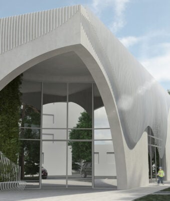 Projekt budynku Miejsko-Gminnej Biblioteki Publicznej w Bełżycach od GK-Atelier