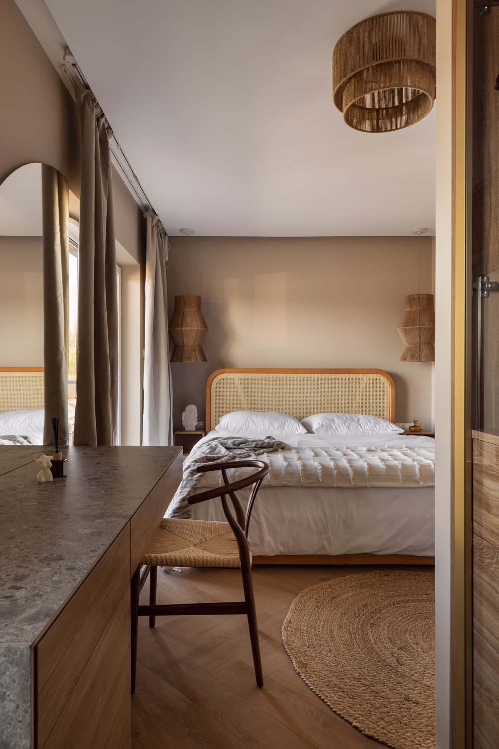 W duchu japandi: harmonijna przestrzeń pełna ciepła i funkcjonalności 5 Japandi na Klimeckiego projektu Tomasz Polański polanski.studio