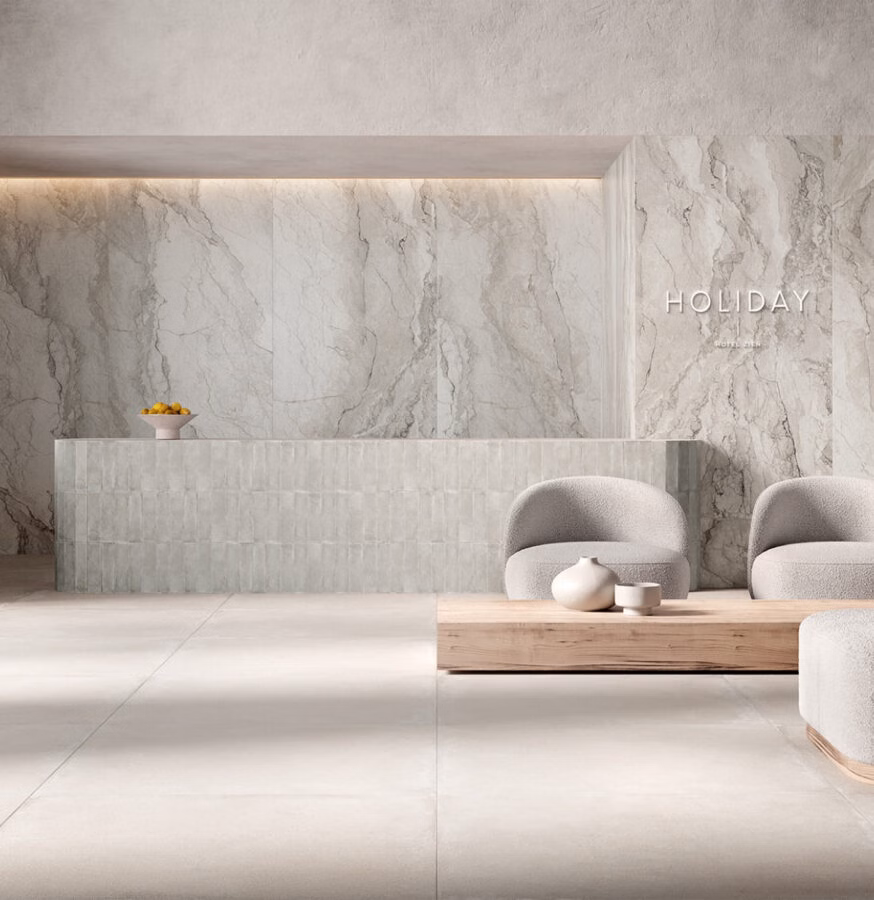 Płytka gresowa Holiday Stone Beige 2748x1198 - Tubądzin