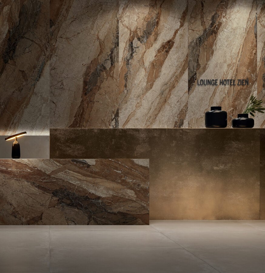Płytka gresowa Lounge Stone Brown 2748×1198 od Tubądzin
