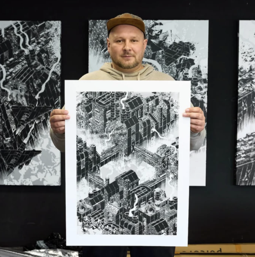 Print artystyczny: MARIUSZ WARAS, FLUX Q - 100szt.