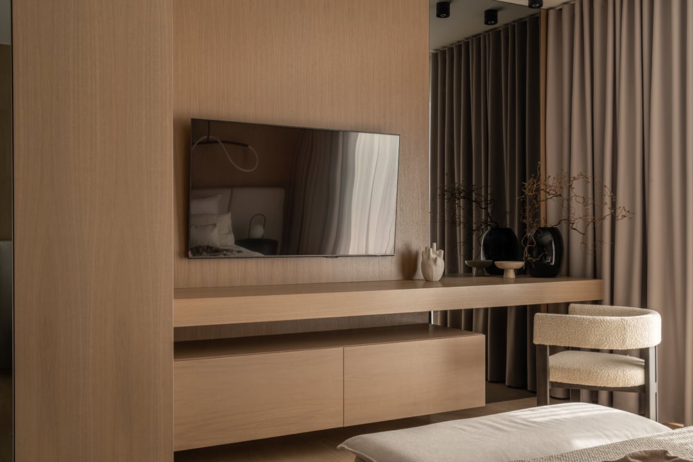 Harmonia i tekstury w apartamencie z widokiem na Bulwarach Książęcych 17 Apartament na Bulwarach Książęcych od LN Architektura i Wnętrza