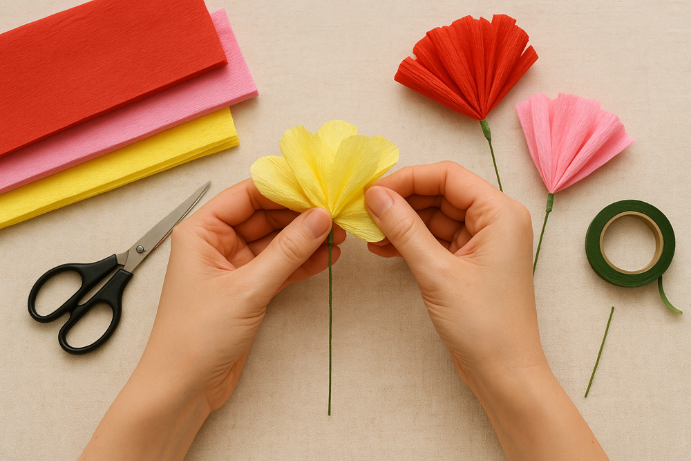 Kwiaty z bibuły – jak zrobić? Instrukcja krok po kroku 1 Kwiaty z bibuły – jak zrobić? Instrukcja krok po kroku