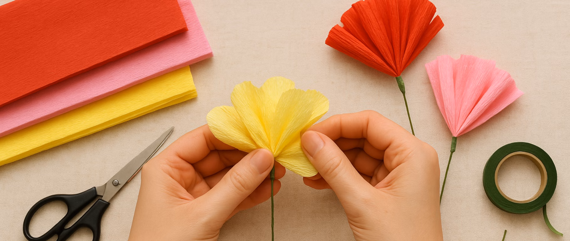 Kwiaty z bibuły – jak zrobić? Instrukcja krok po kroku