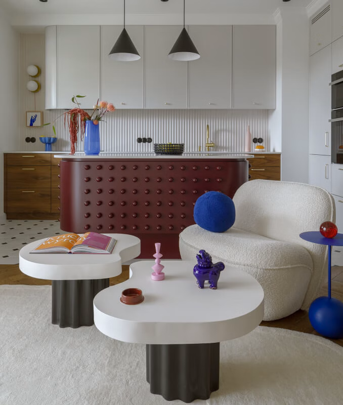 Te motywy zagrały w 65 metrowej przestrzeni pierwsze skrzypce. Zaprojektowała ją architektka wnętrz Katarzyna Warchoł z pracowni WRHL Design