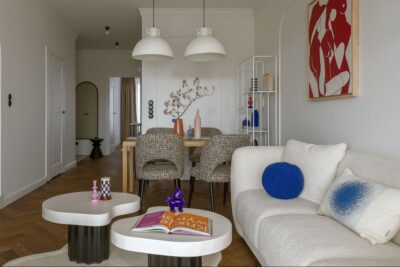 Te motywy zagrały w 65 metrowej przestrzeni pierwsze skrzypce. Zaprojektowała ją architektka wnętrz Katarzyna Warchoł z pracowni WRHL Design