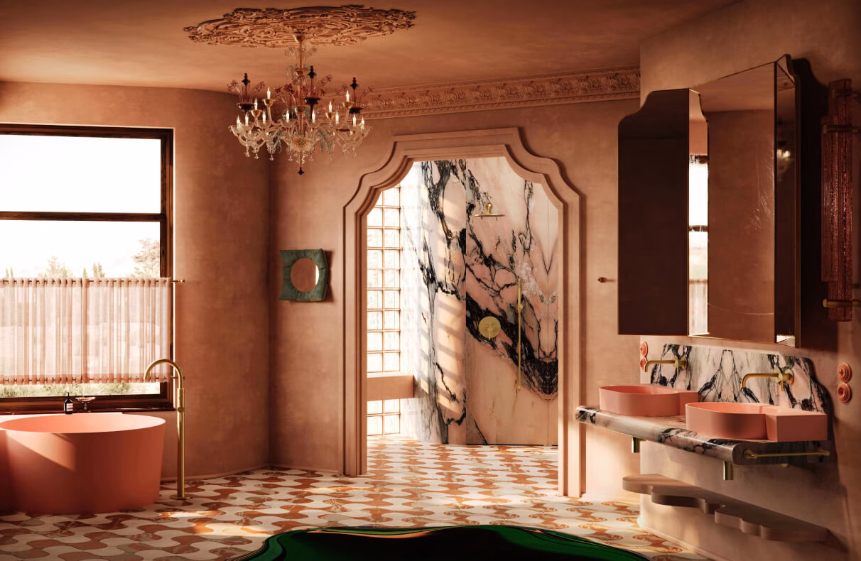 Hedonistic Mannerism. Teatralność detalu i funkcjonalność w przepięknym projekcie łazienki