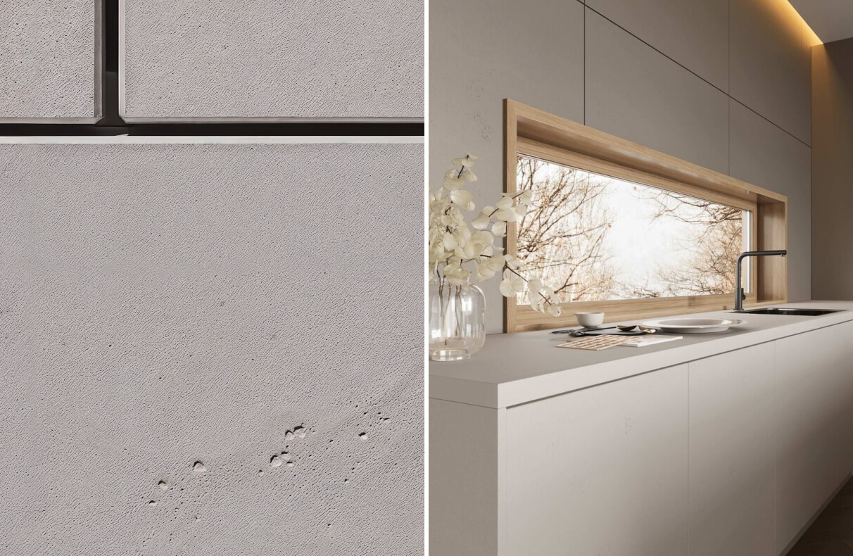 Efekt betonu na szafkach kuchennych – RAUVISIO cube