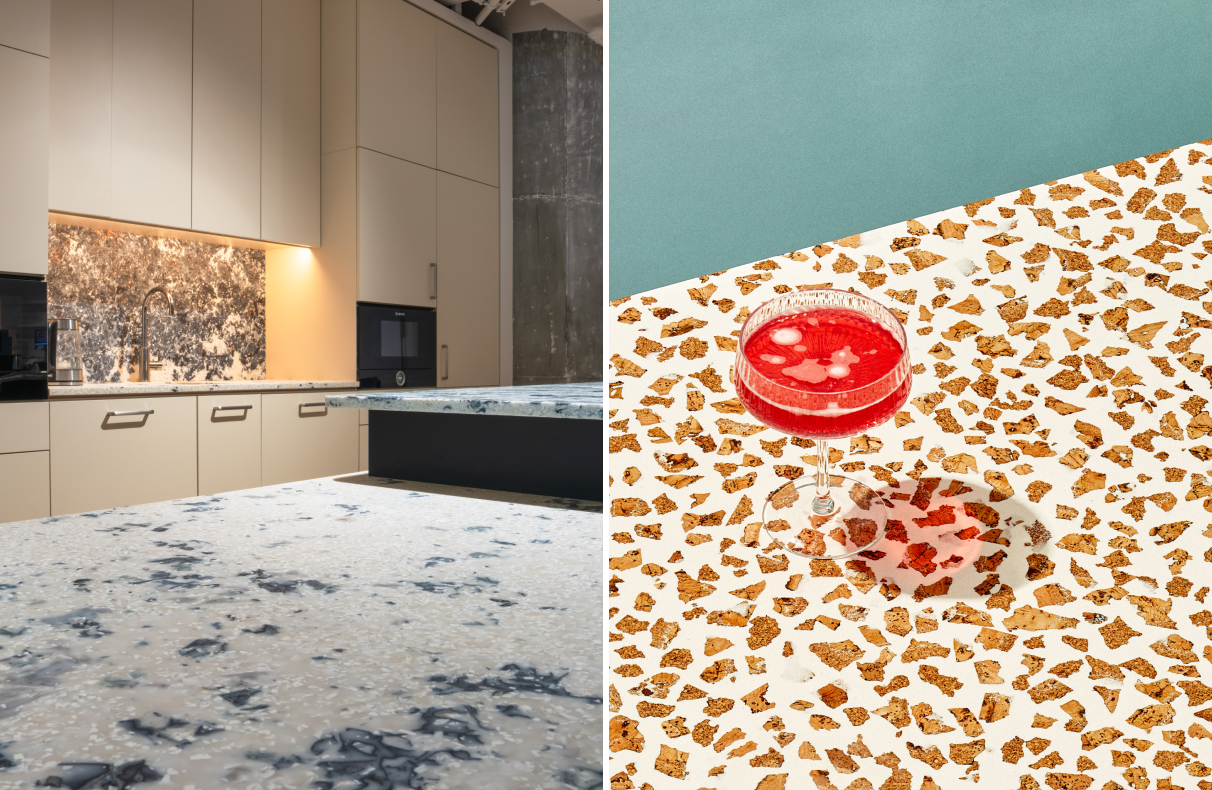 Recyklingowe historie: blat z jeansów, uchwyty z korka i bursztynu, czyli drugie życie odpadów