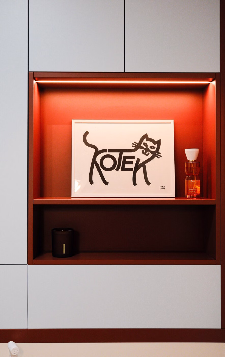 W lustrzanym odbiciu i w kolorze – mieszkanie soft modern z motywami mid-century 44 W lustrzanym odbiciu! projekt estimental.