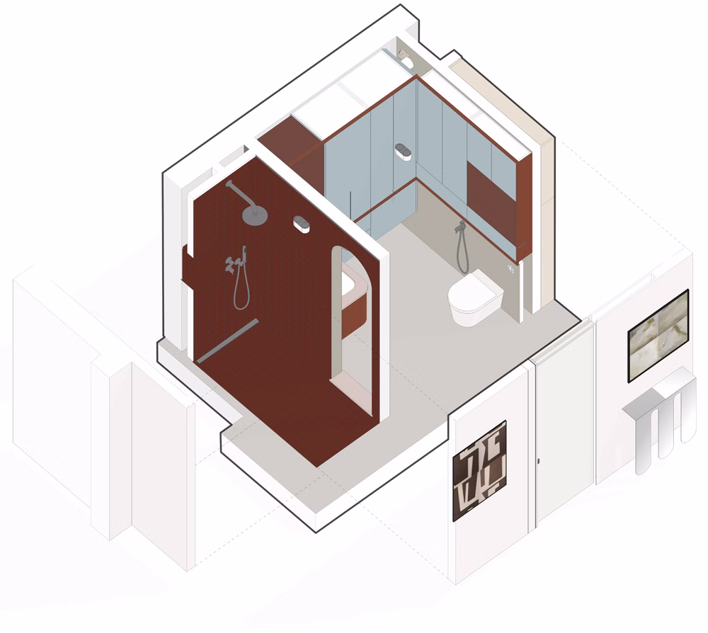 W lustrzanym odbiciu i w kolorze – mieszkanie soft modern z motywami mid-century 48 W lustrzanym odbiciu! projekt estimental.