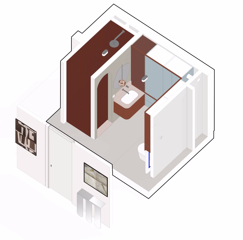 W lustrzanym odbiciu i w kolorze – mieszkanie soft modern z motywami mid-century 49 W lustrzanym odbiciu! projekt estimental.