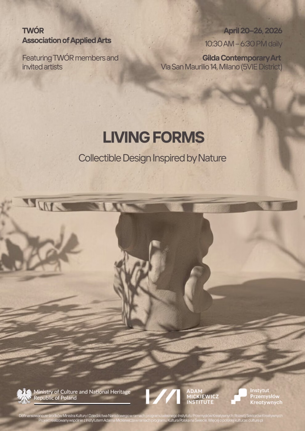 Living Forms – wystawa stowarzyszenia TWÓR podczas MDW 2026