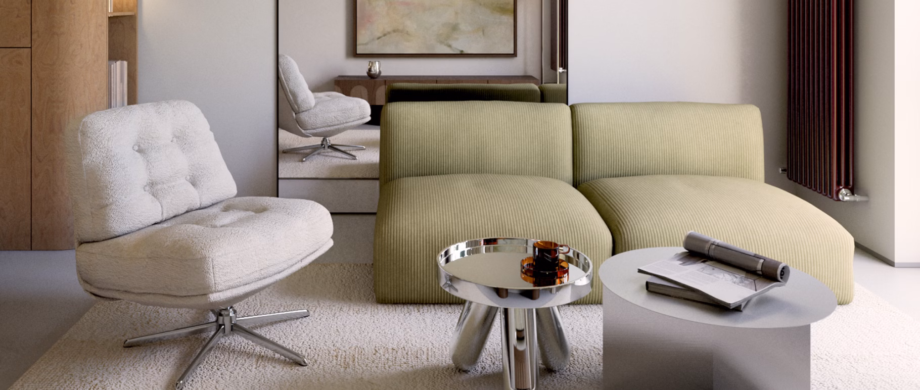 Surowy beton, miękkie formy, srebrne refleksy – mieszkanie na wrocławskim Nadodrzu projektu Nurt Atelier