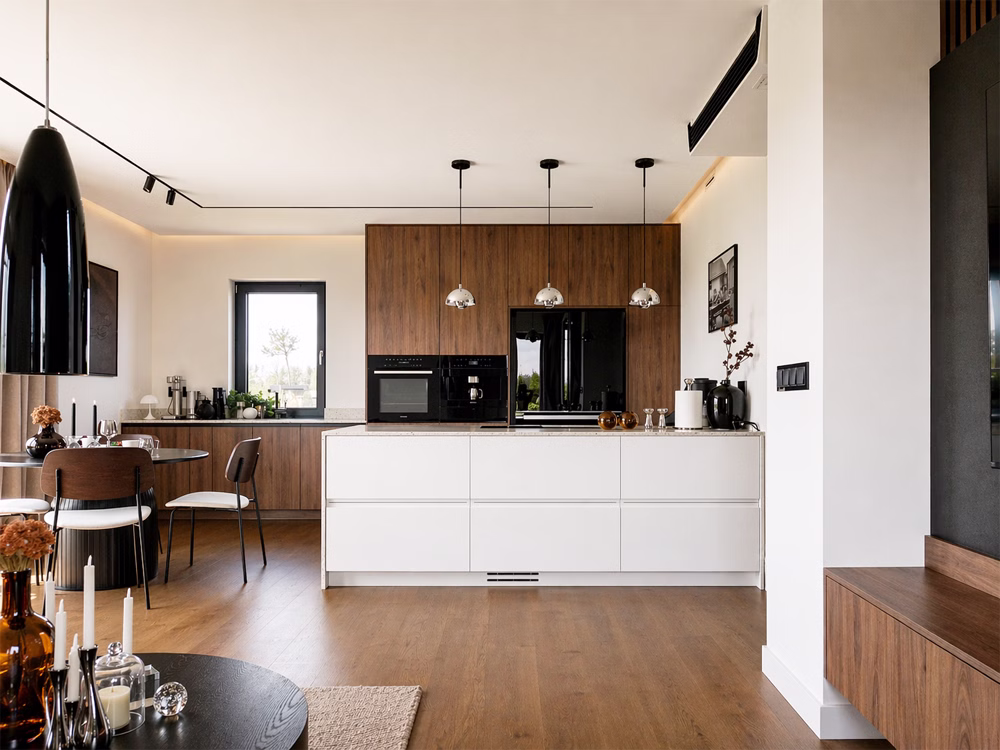 Nowoczesny dom oparty na świetle, proporcji i naturalnych materiałach 4 Esencja współczesnej architektury: czyste linie, szlachetne materiały i konsekwencja od pdobrowolski.design