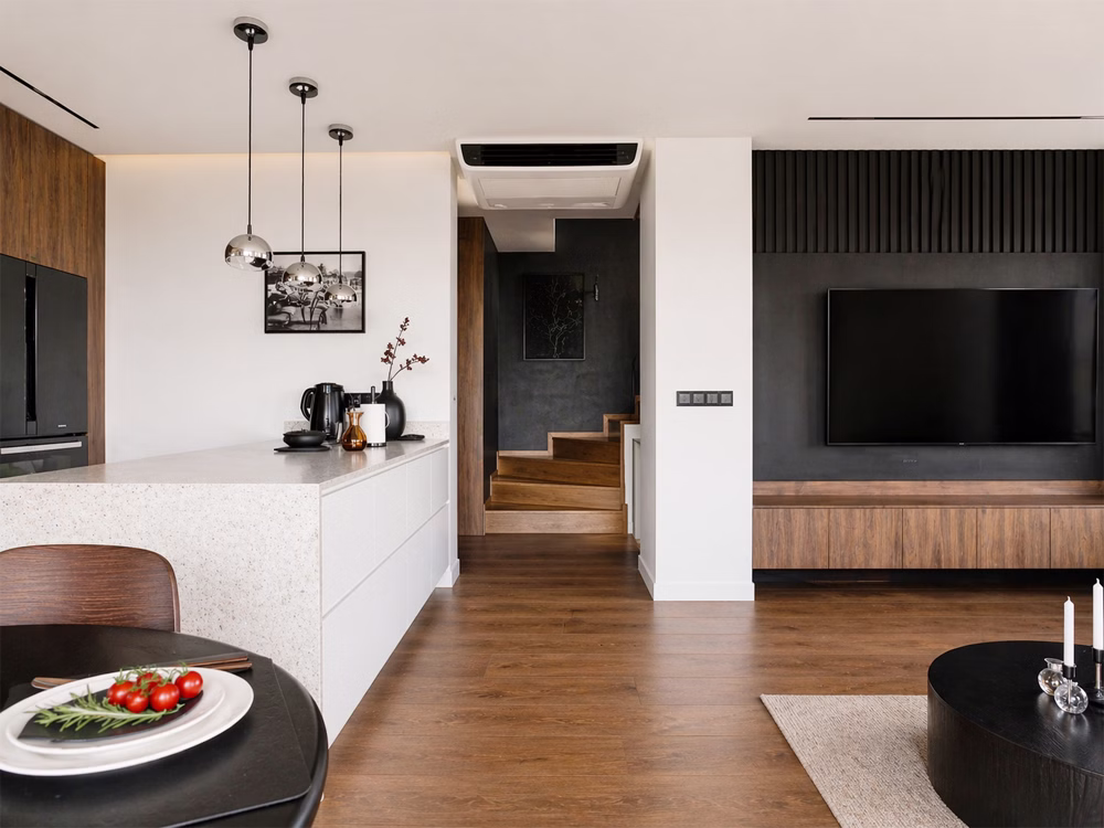 Nowoczesny dom oparty na świetle, proporcji i naturalnych materiałach 8 Esencja współczesnej architektury: czyste linie, szlachetne materiały i konsekwencja od pdobrowolski.design