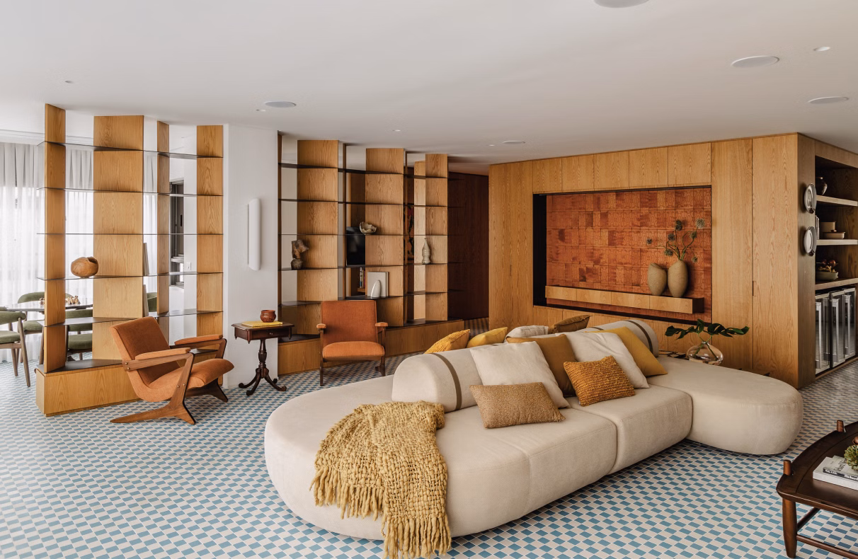 Współczesna interpretacja tradycyjnej szachownicy. Apartament w São Paulo