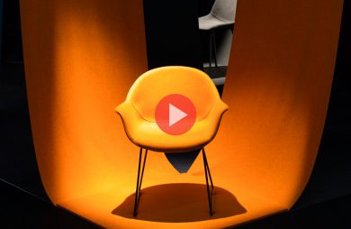 zdjęcie żółtego krzesła od CLAUDIE design na Warsaw Home 2019
