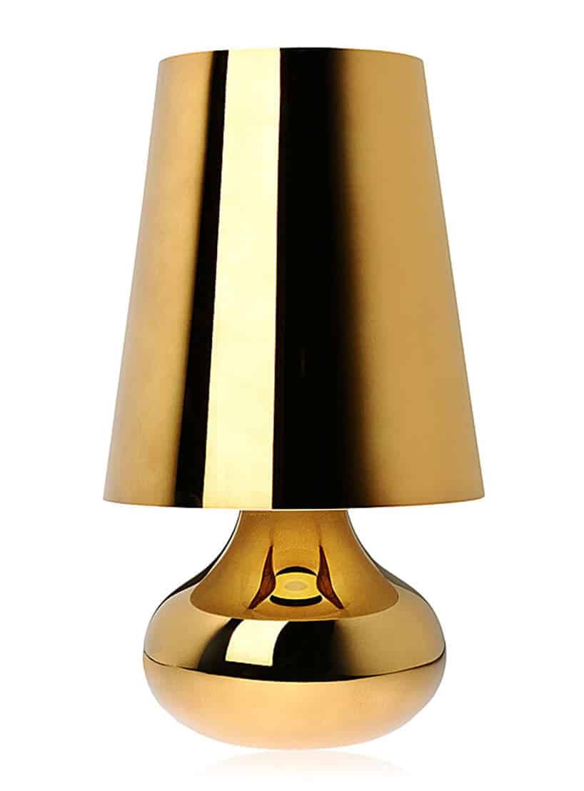 mała złota lampa Kartell