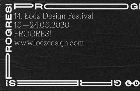 czarno biały plakat Łódź Design Festival 2020