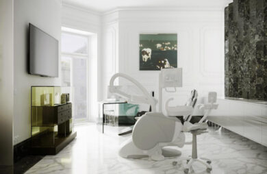 Luksusowe wnętrze kliniki stomatologii estetycznej projektu Hanny Pietras