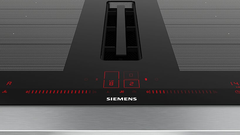 elegancka nowoczesna płyta grzewcza EX875LX67E od Siemens z czerwonym panelem sterowania