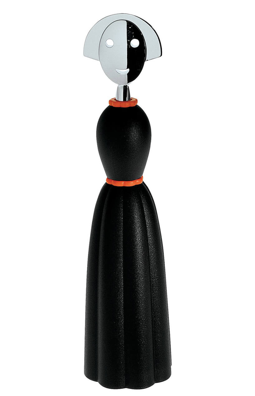 czarny korkociąg w krztałcie sukienki