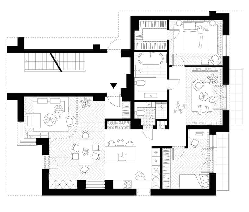 W poszukiwaniu przestrzeni: tworząc apartament z dwóch mieszkań