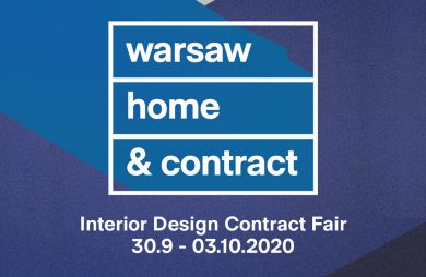 mały niebieski plakat warsaw home & contract 2020