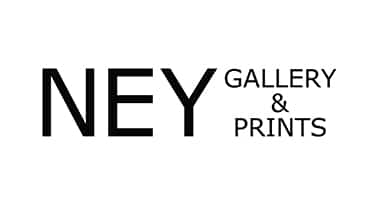 czarny logotyp NEY Gallery & prints na białym tle
