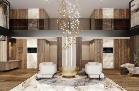 lobby w hotelu marriot projekt tremend