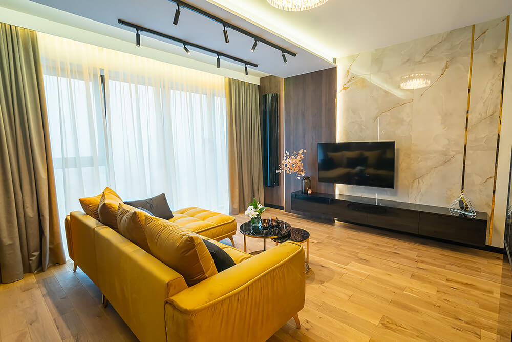Apartament w Hanza Tower Szczecin - salon