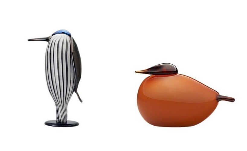 bibeloty z porcelany dwie figurki ptaków