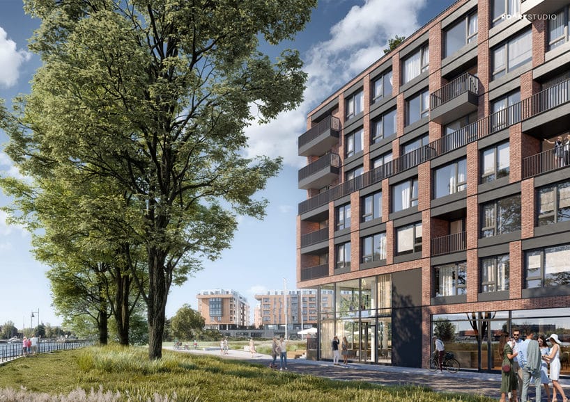 nowoczesny apartamentowiec Chlebova w Gdańsku z zewnątrz