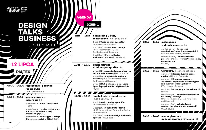Design Talks Business Summit na Gdynia Design Days 2019 program 1