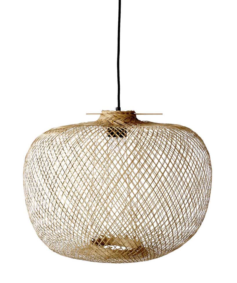 ręcznie pleciony owalny klosz lampy Bambou Naturel