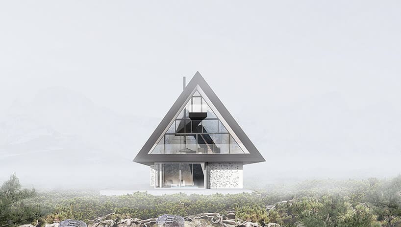 szczyt projektu domu z widokiem na Giewont od BXBstudio