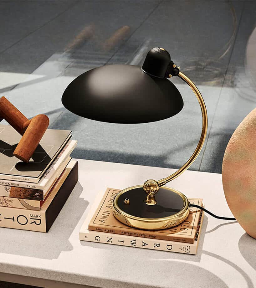 czarno-złota elegancka lampa Kaiser Idell