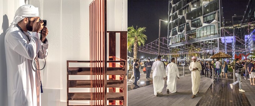 jedna z instalacji na Dubai Design Week 2019 nocą