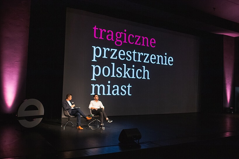 dwóch prelegentów na scenie pod czas 3. edycji Element Urban Talks