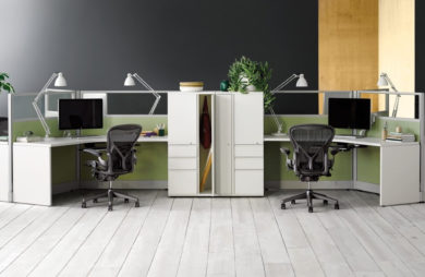 miejsca do pracy indywidualnej biurka i krzesła herman miller