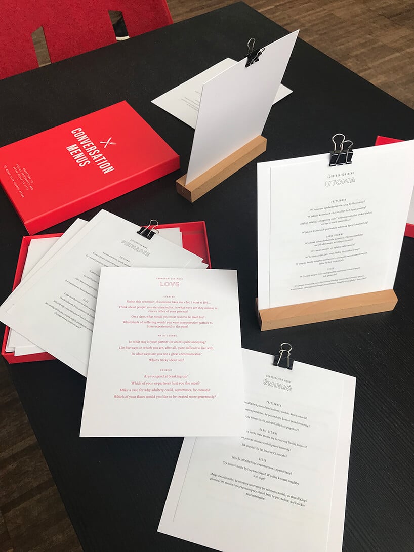projekt Conversation Menus na Gdynia Design Days 2019