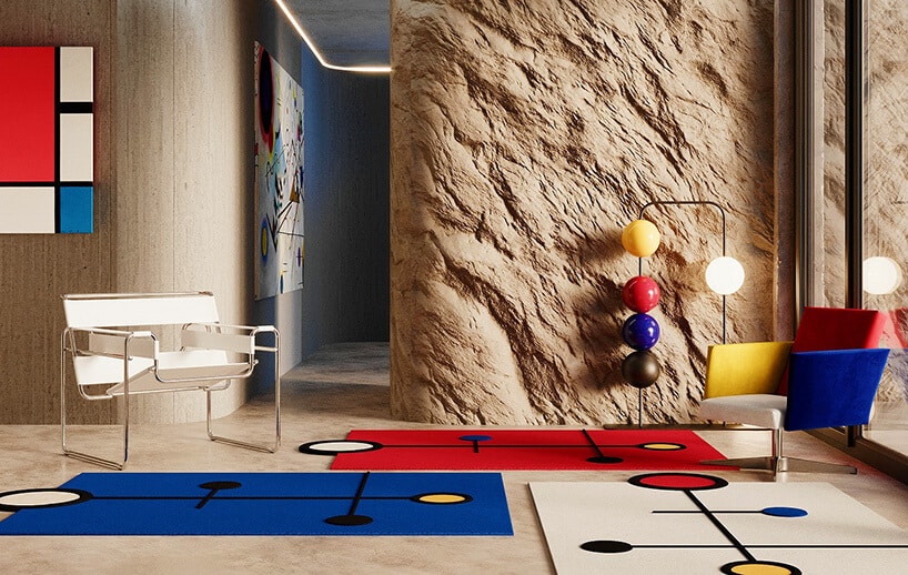 Geometryczne dywany: przedmioty, które nawiązują do Bauhausu