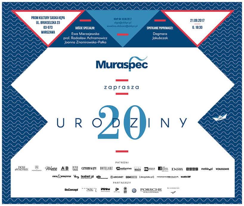 zaproszenie na 20 urodziny Muraspec w Polsce