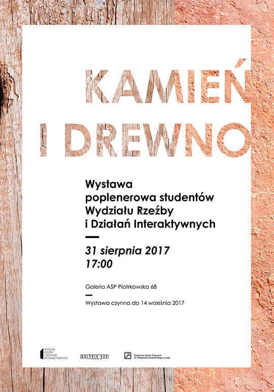 plakat wystawy Kamień i Drewno