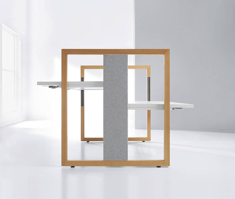 minimalistyczne i futurystyczne dwustronne biurko