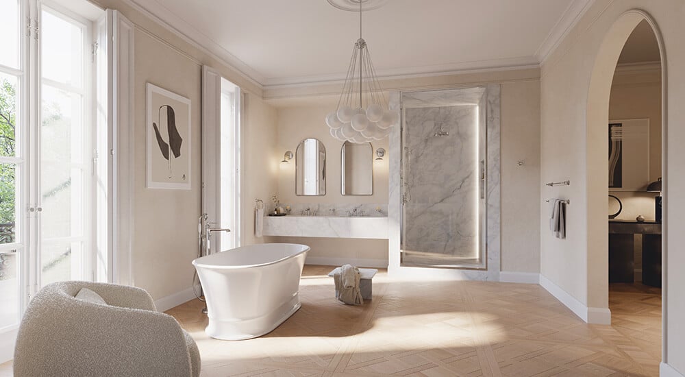 Łazienka w stylu french modern.