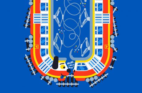ilustracja tramwaju komunikacji miejskiej w Łodzi jako psa