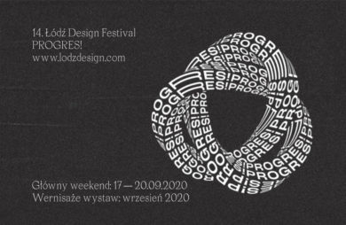 szaro biały plakat Łódź Design Festival 2020