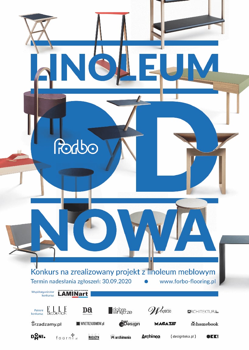 plakat konkursu linoleum od nowa forbo